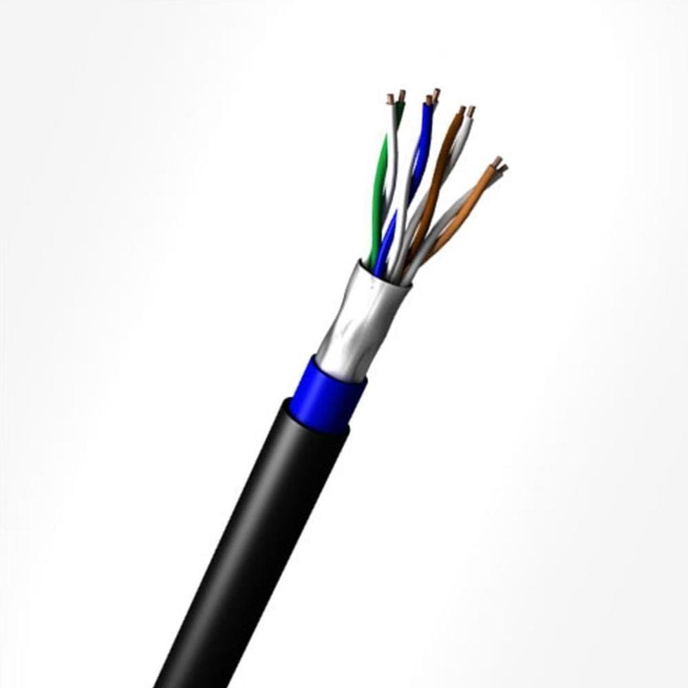 Cabo Ftp Megacabos 8 Vias Cat5e Ext Blindado Capa Dupla 100m