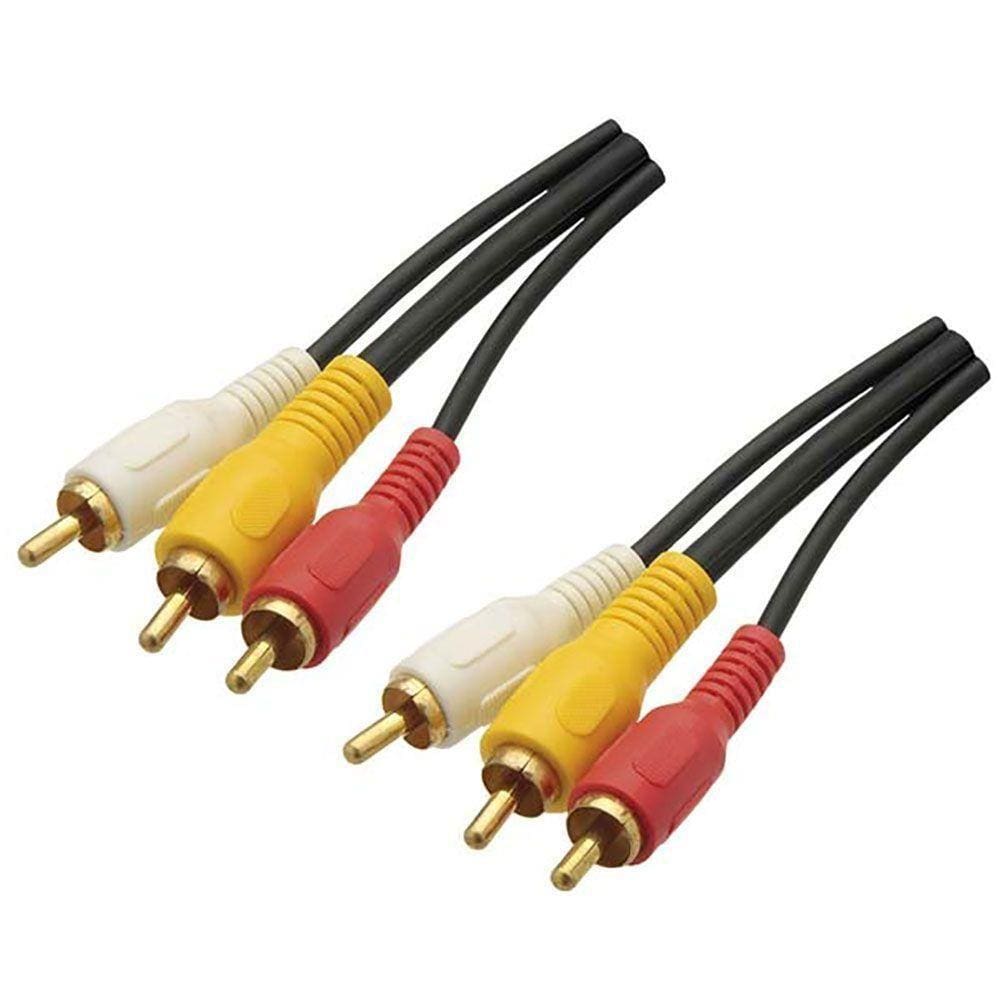 Cabo De Audio E Video 3rca + 3rca Gold 1,80m Emborrachado