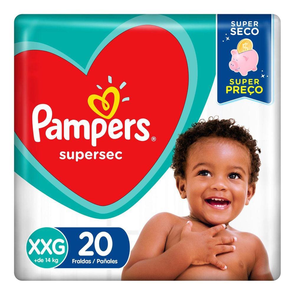 Fraldas Pampers Supersec XXG 20 Unidades