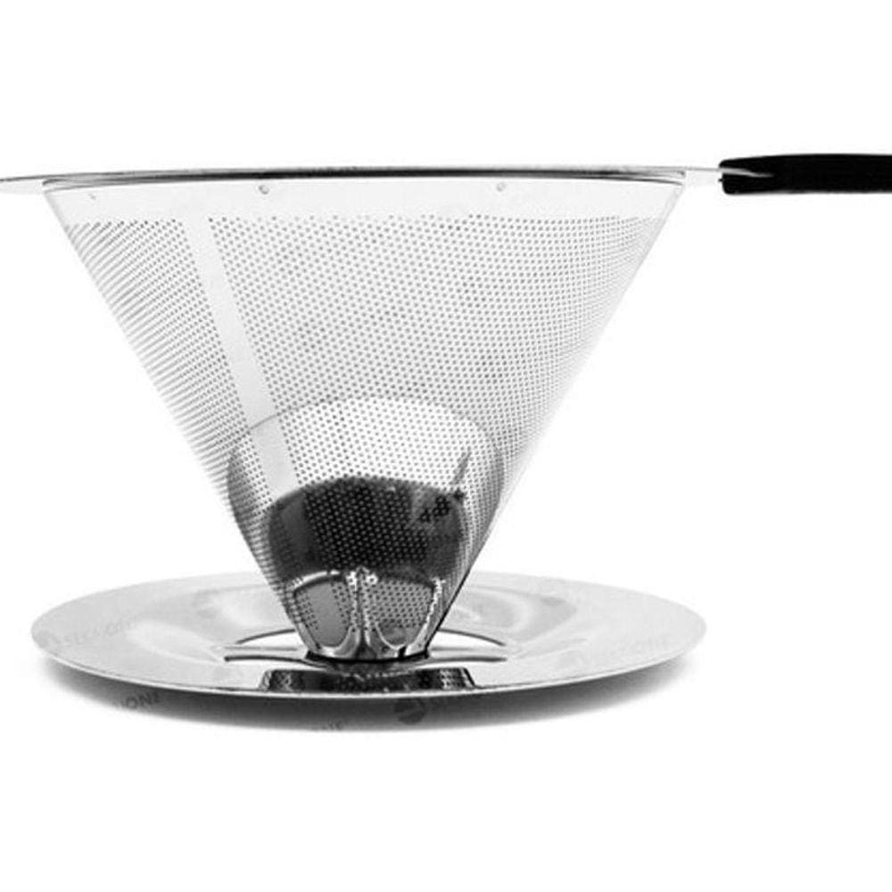 Coador Filtro Café Aço Inox Para 2 Xicaras