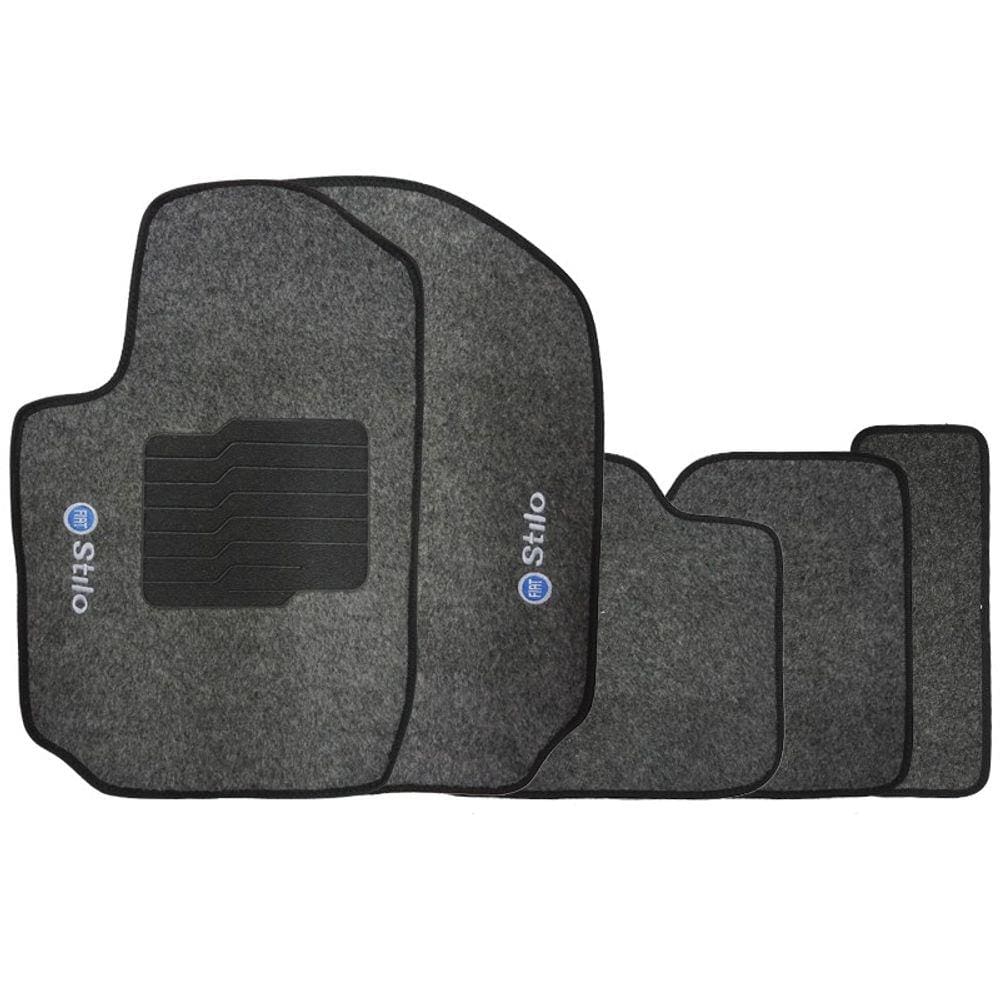 Jogo de Tapete Automotivo Carpete Fiat Stilo 2002 à 2007 Soft Logo Bordado 5 Peças