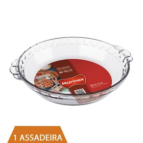 Refratário de Vidro Forma Redonda Filetada 600ml Marinex