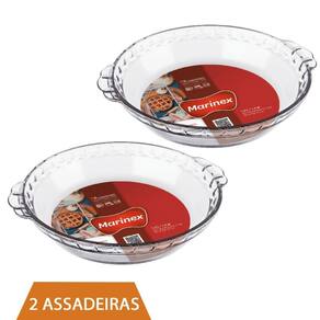 Refratário de Vidro Forma Redonda Filetada 1,3ml Marinex 2Un