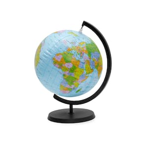 Globo Terrestre Inflável Mapa Mundi Em Português Giratório Com Suporte E Base