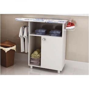 Balcão com Tábua de Passar 01 Porta Branco Tecno Mobili