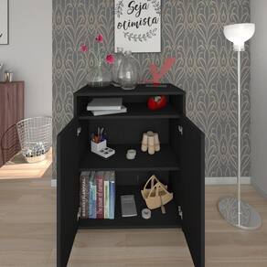 Balcão Home Office 2 Portas Mobile Cool Preto Artany