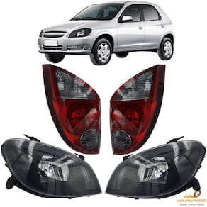 Kit Farol Mascara Negra + Lanterna Traseira Fumê Celta 2006 Á 20015
