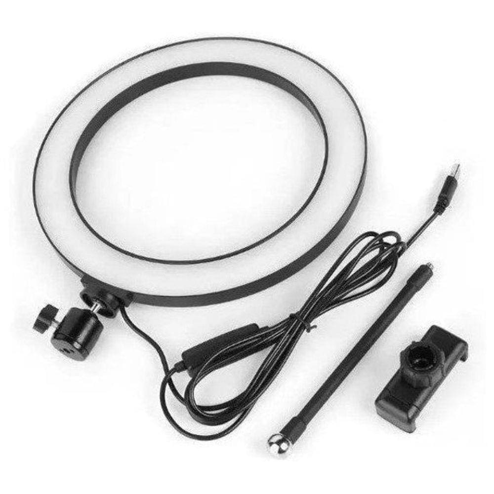 Ring Light Iluminador Luz Led Selfie Sem Tripé Mesa 26Cm Usb