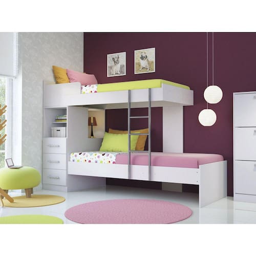 imagem-Beliche Santos Andirá Havana com 3 Gavetas - Branco