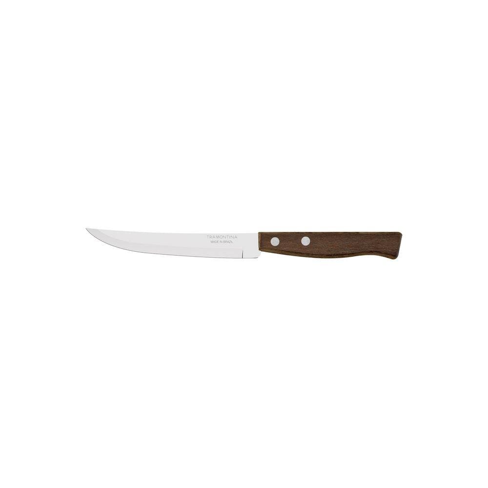 Faca para Churrasco Tramontina Tradicional com Lâmina em Aço Inox e Cabo em Madeira Natural 5" Tramontina