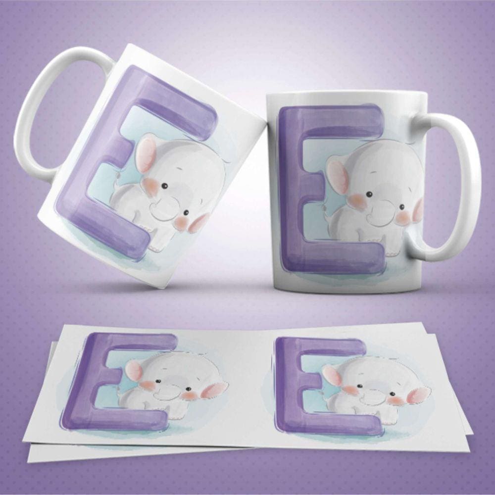 Caneca Personalizada Infantil Letra E