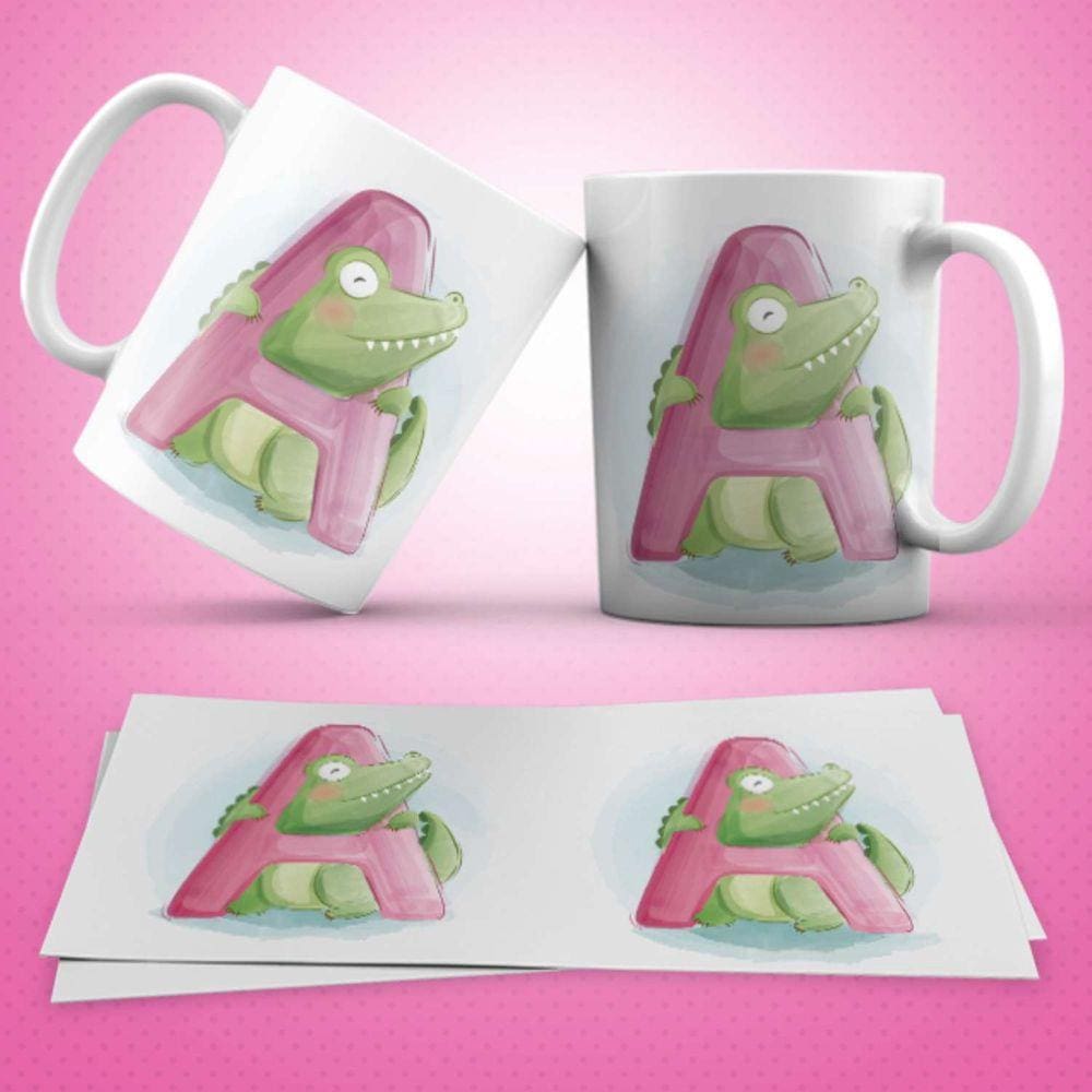 Caneca Personalizada Infantil Letra A
