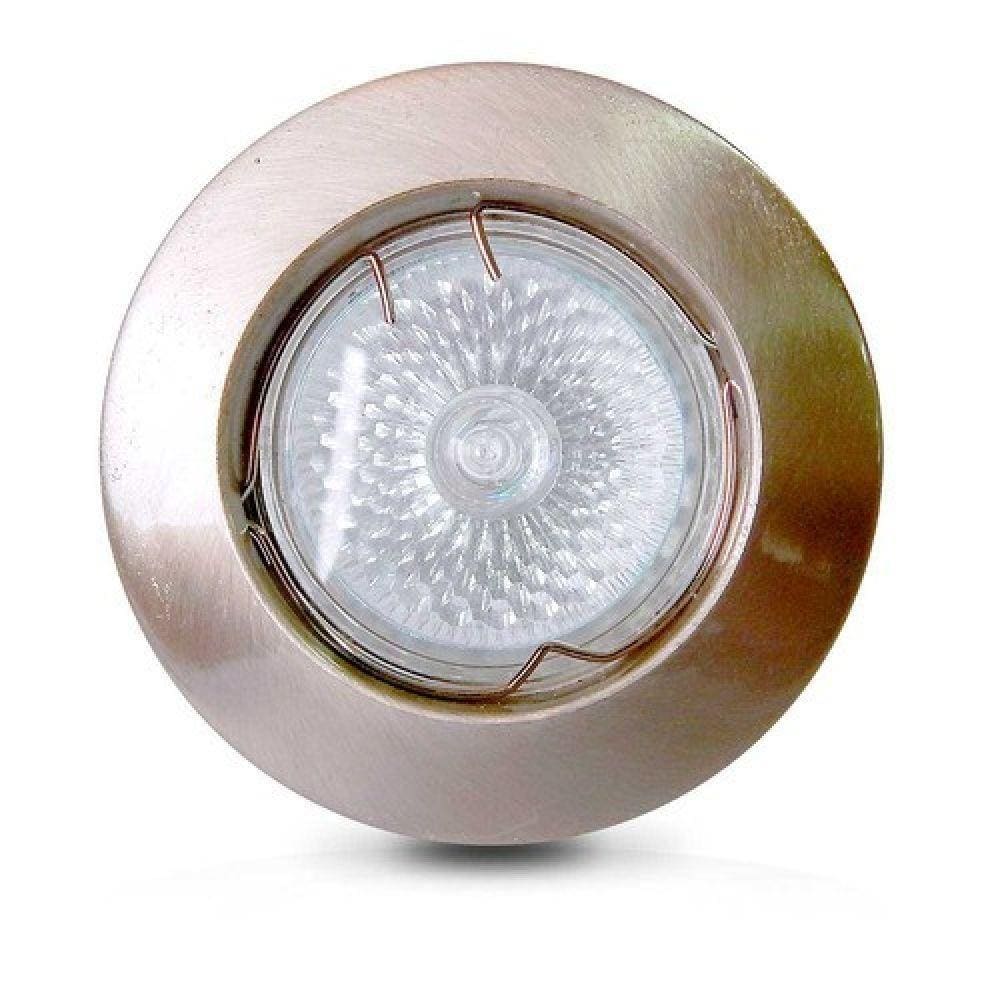 Spot De Embutir 5w Led Redondo Direcionável Aço Escovado