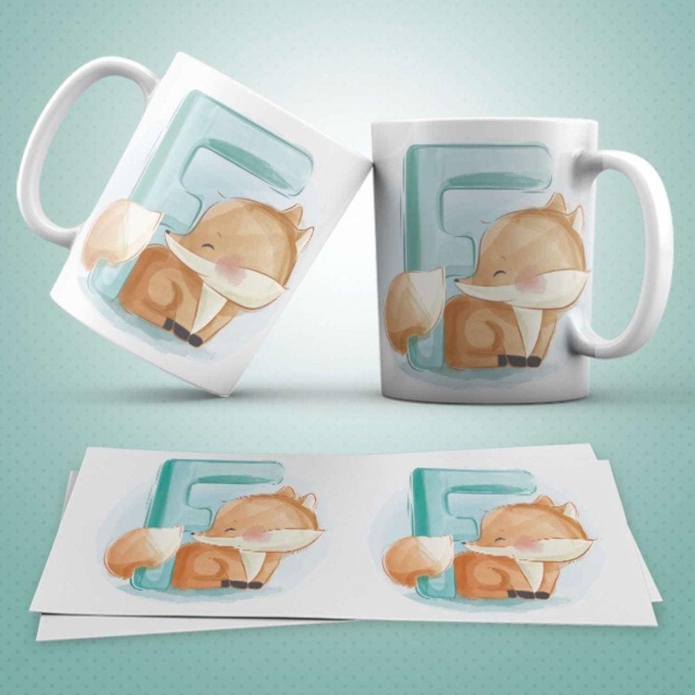 Caneca Personalizada Infantil Letra F
