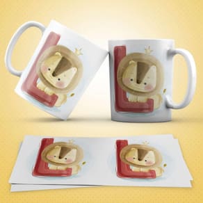 Caneca Personalizada Infantil Letra L