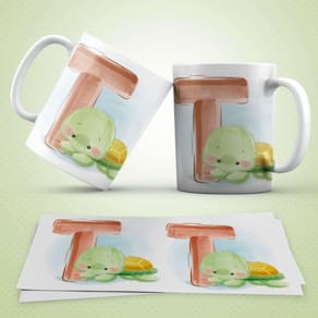 Caneca Personalizada Infantil Letra T