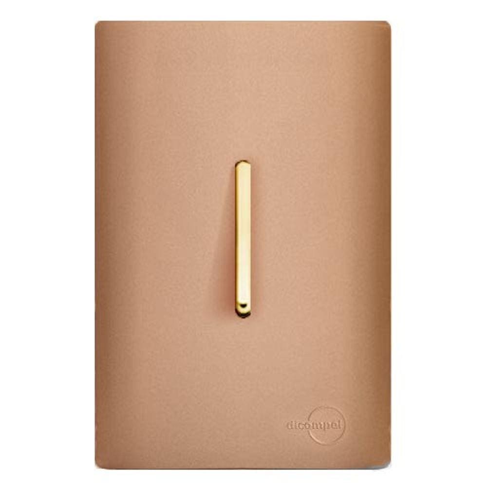 Cj Interruptor Simples Vertical Com Suporte 4X2 - Dicompel Novara Ouro Rose Gold - Dnv1500/1Orgd
