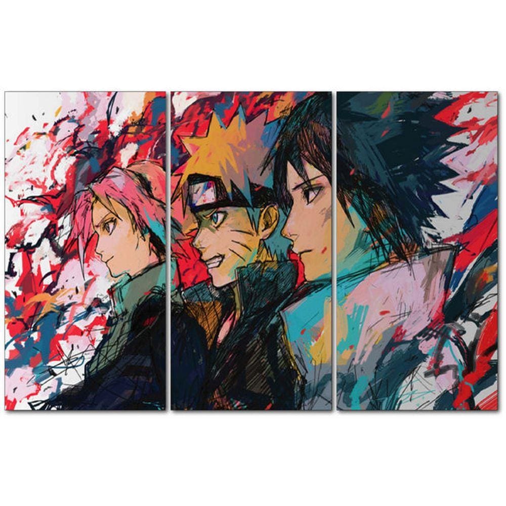 Quadro decorativo em mdf mosaico naruto decoracao desenho quarto sala facil  instalacao sem furar nao desbota hd