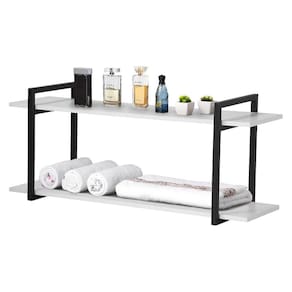 Nicho Banheiro Preto Com Prateleiras Branco 60cm