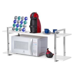 Nicho Cozinha Cromado Com Prateleiras Branco 60cm