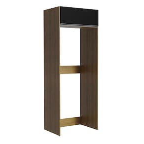 Porta Geladeira Madesa Glamy 1 Porta Basculante - Rustic/Preto
