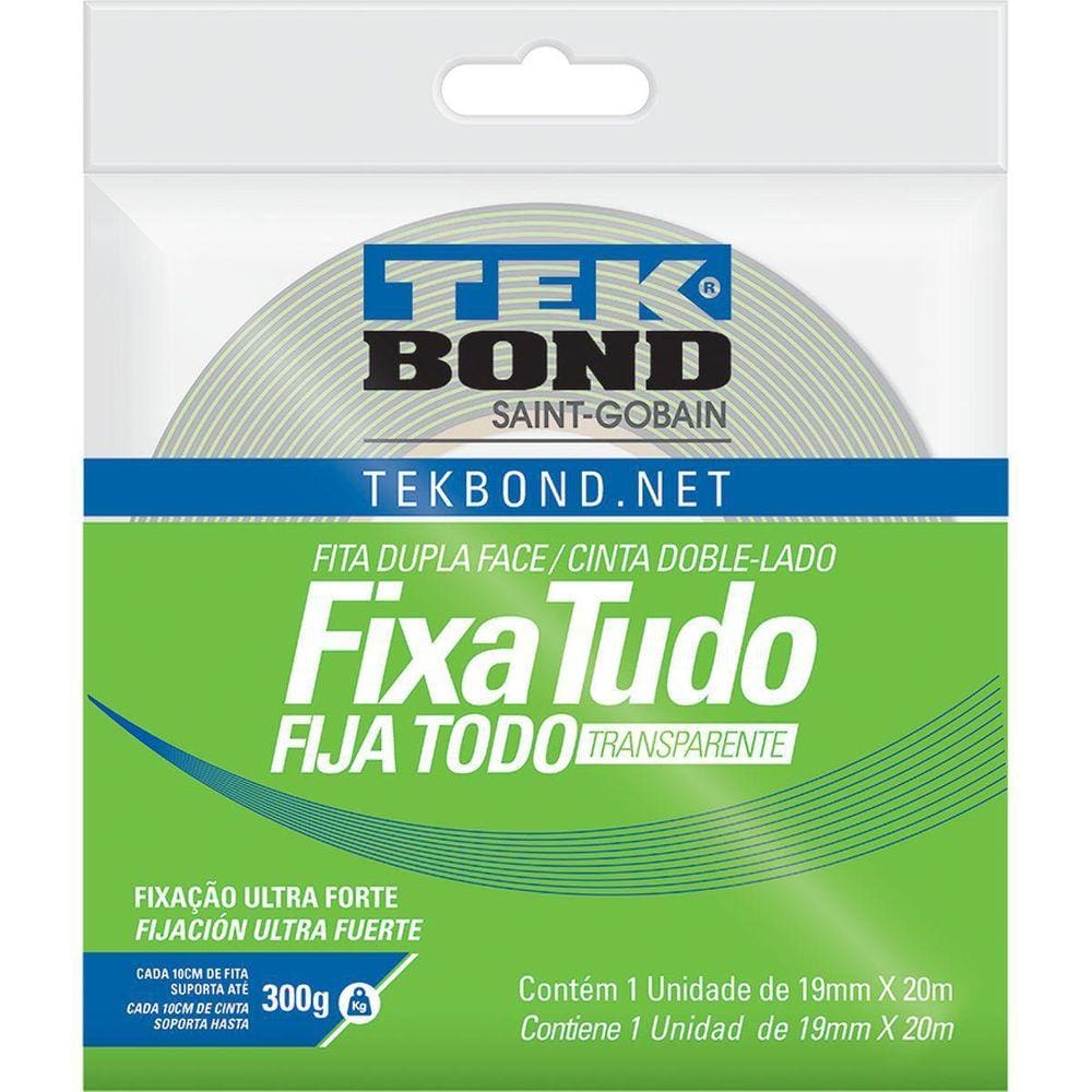 Fita Dupla Face Fixa Tudo Acrílico 19Mmx20M