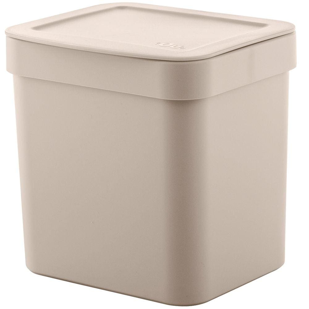 Lixeira de Pia Trium 4,7l Casa Lixeira de Cozinha Cesto para Lixo Bege