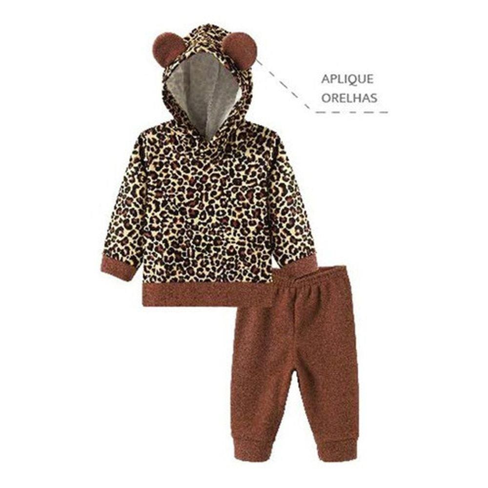 Conjunto Infantil Menina Urso Inverno Fleece Plush Inverno