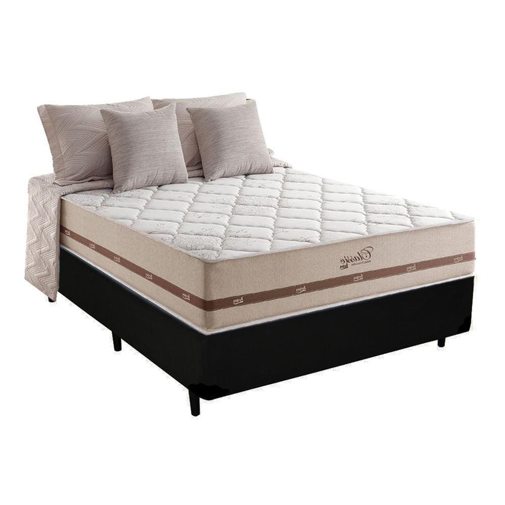 Colchão Casal Molas Ensacadas Anjos Classic 138cm + Base Box Casal Preto