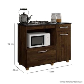 Kit Balcão Violeta Ipê Com Cooktop Vermelho 5 Bocas Bivolt Chamalux