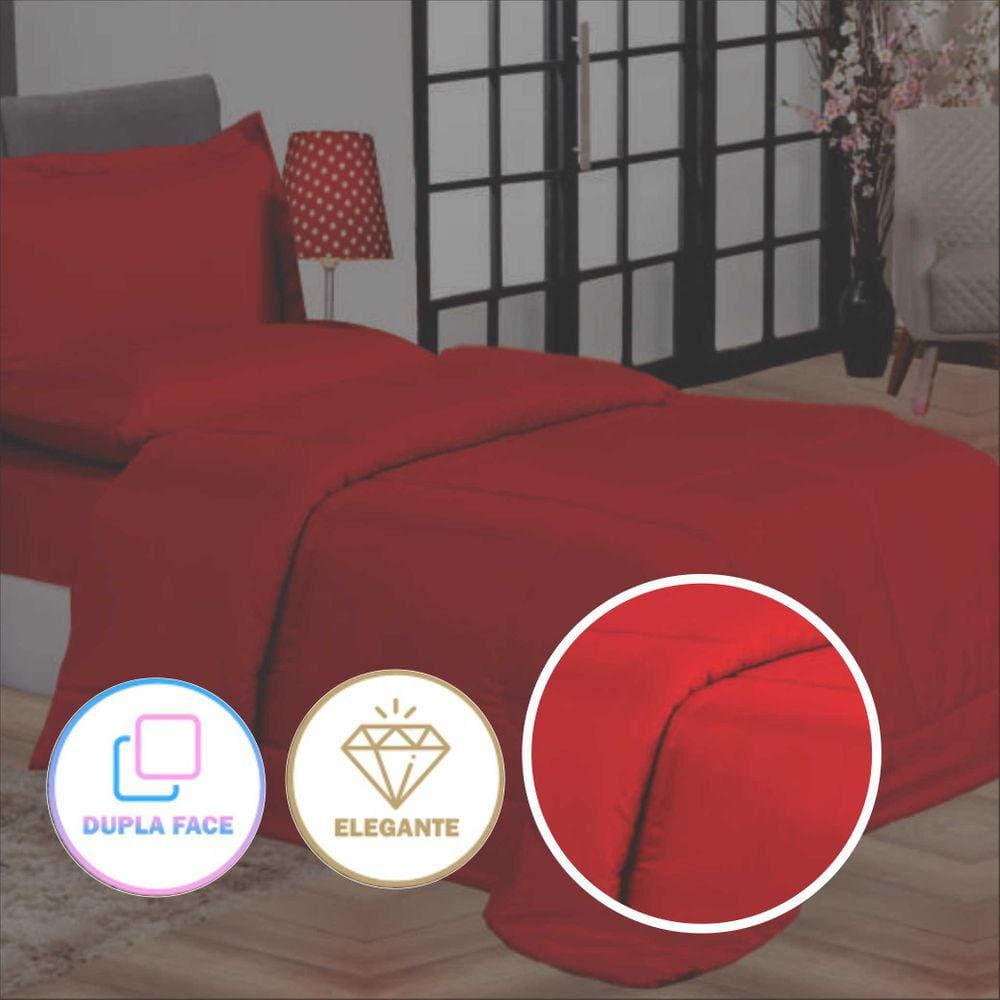 Edredom Cama Solteiro Aconchego Dupla Face 2,4 x 1,5 Metros Casa Dona