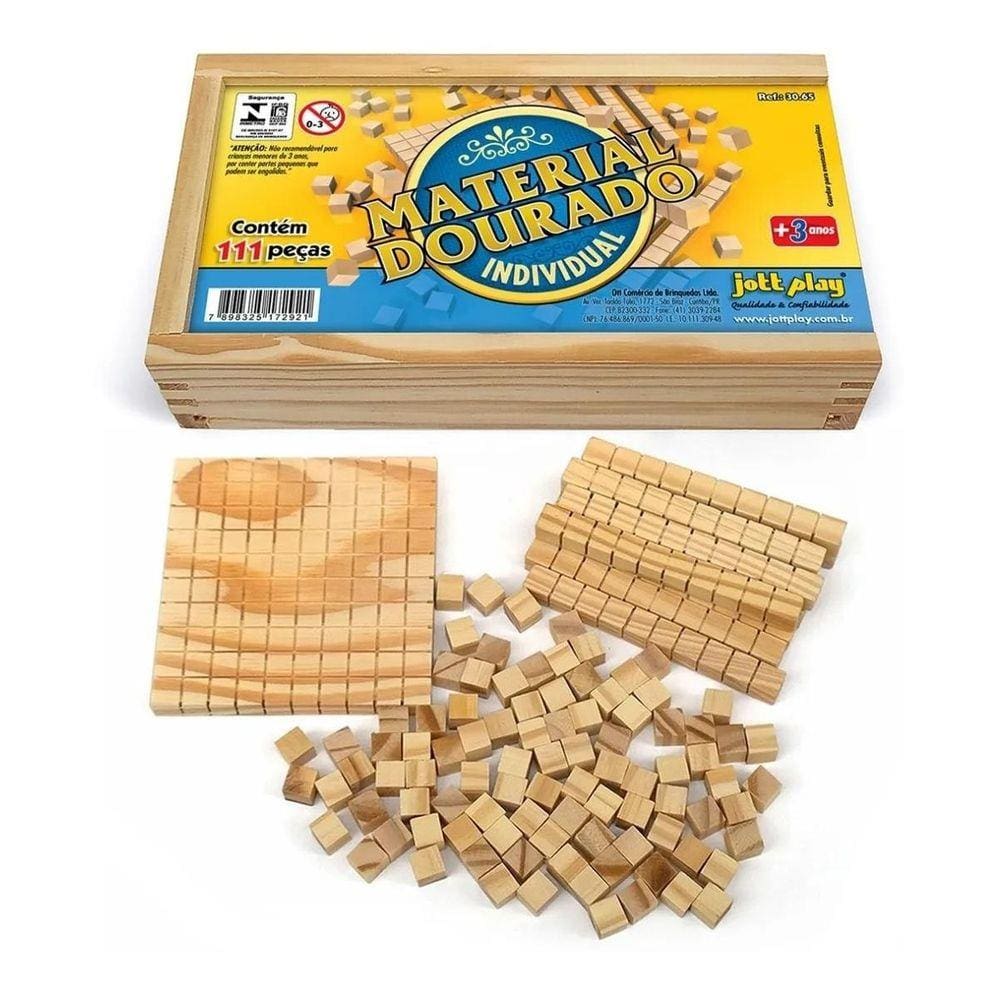 Material Dourado Individual 111 Peças - Educativo Pedagógico
