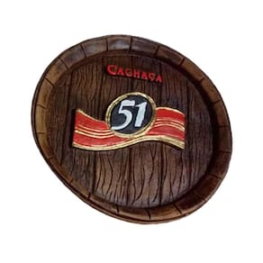 Tampa De Barril Artesanal Média Em Alto Relevo Cachaça 51