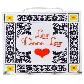 Porta Chaves De Parede Decorativo Em Madeira Lar Doce Lar