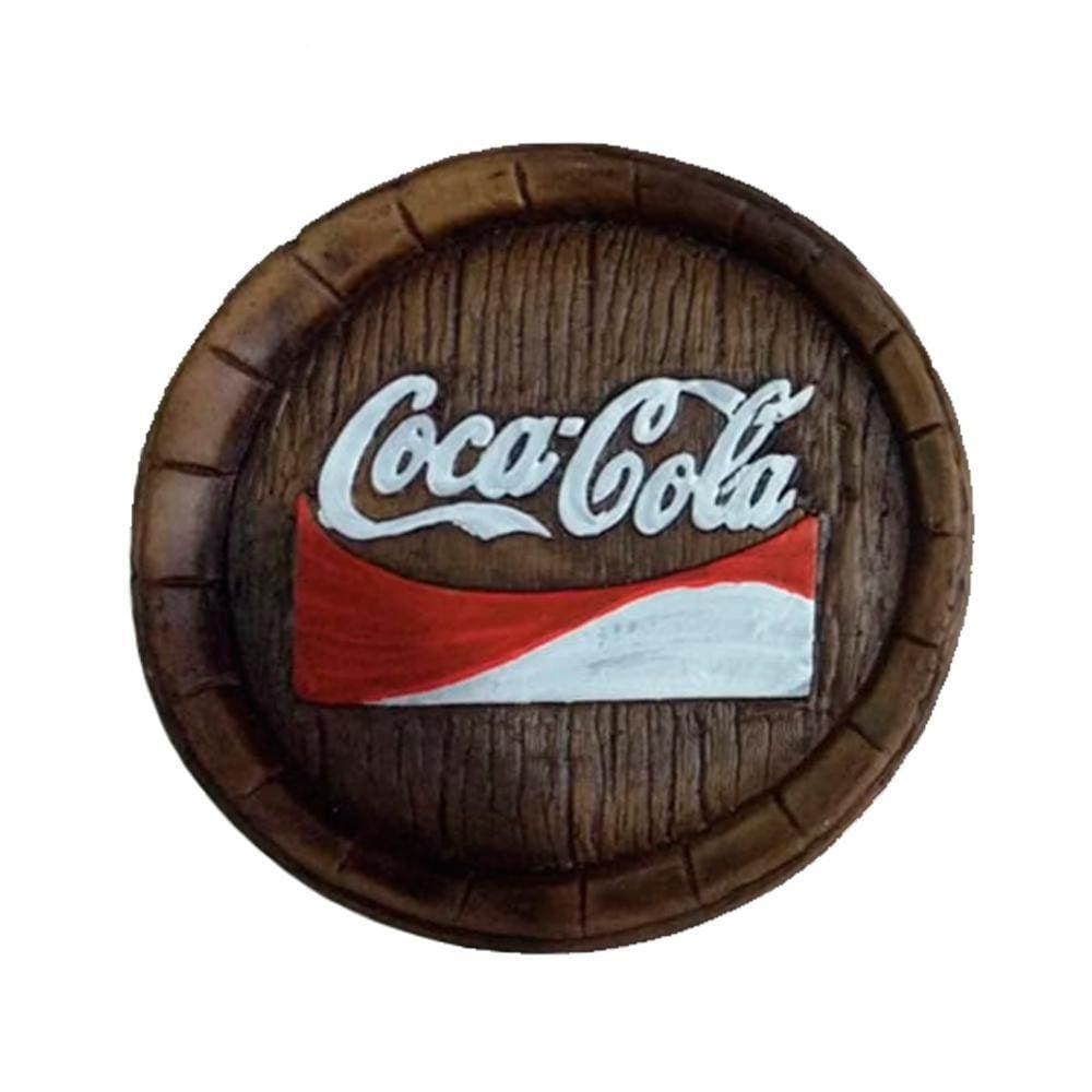 Tampa De Barril Artesanal Média Em Alto Relevo Coca Cola