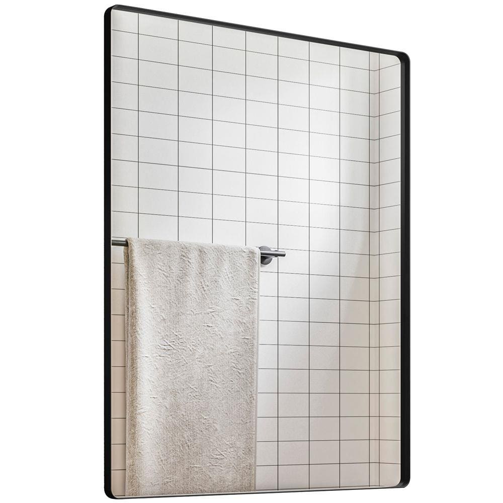 Espelho Decorativo Retangular com Moldura Aço Preto D01 90x60 cm Ibiza - Lyam Decor