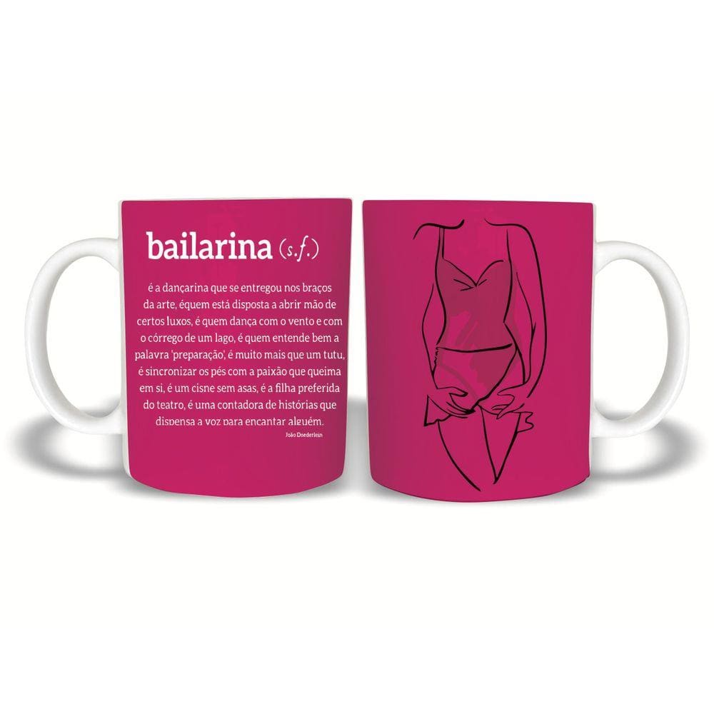 Caneca Polímero 325Ml Ballet Bailarina Frase