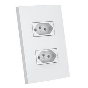 Conjunto Tomada Dupla 20A 4X2 Enerbras Dubai Branco Ed5497En