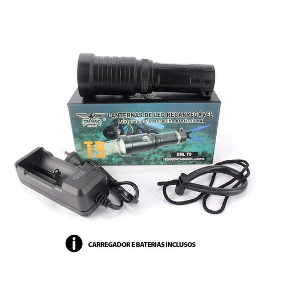 Lanterna Para Mergulho Recarregável Led T9 Jy-8905