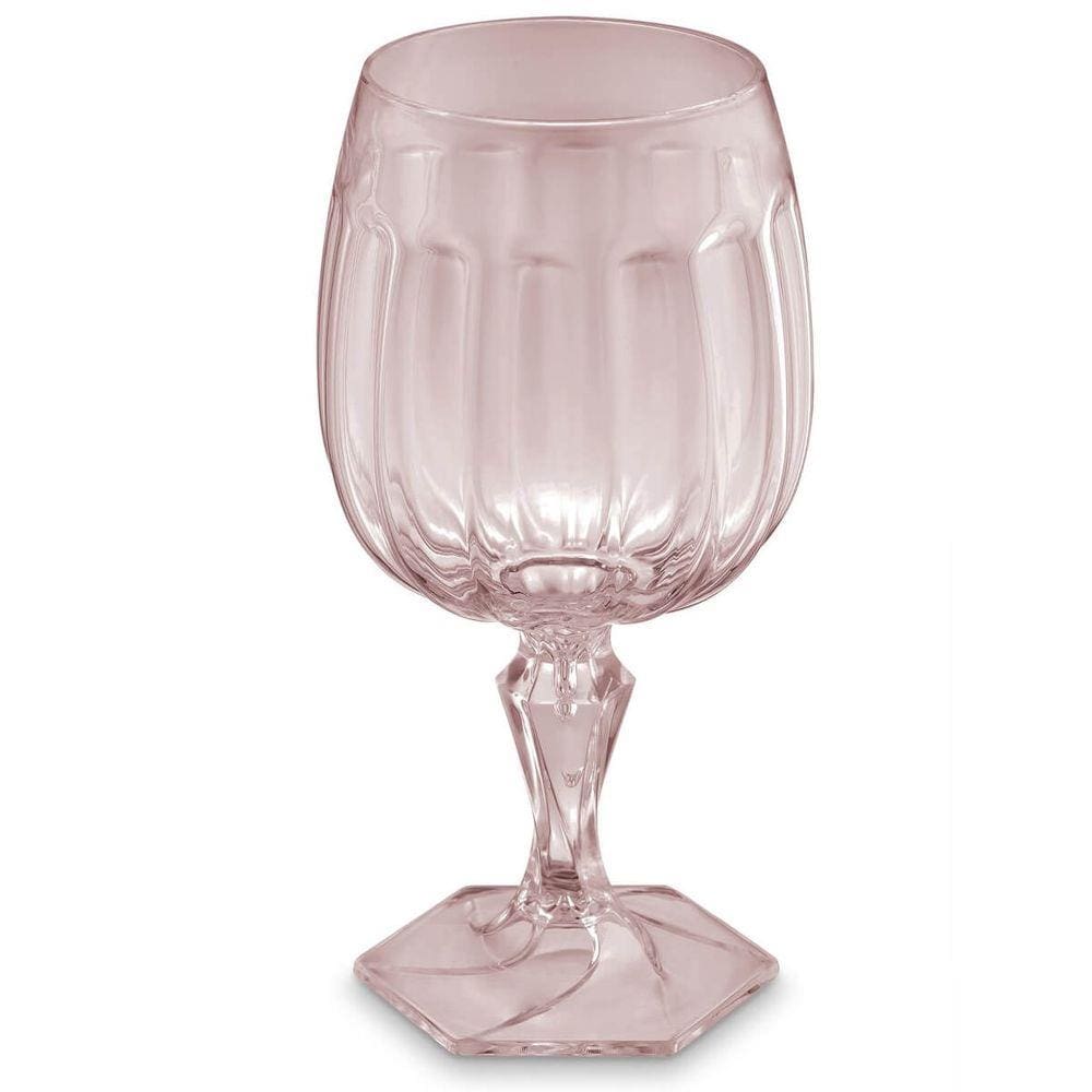 Taça Para Água Tomar Suco 350ml Poliestireno UZ Samba Transparente Rosa