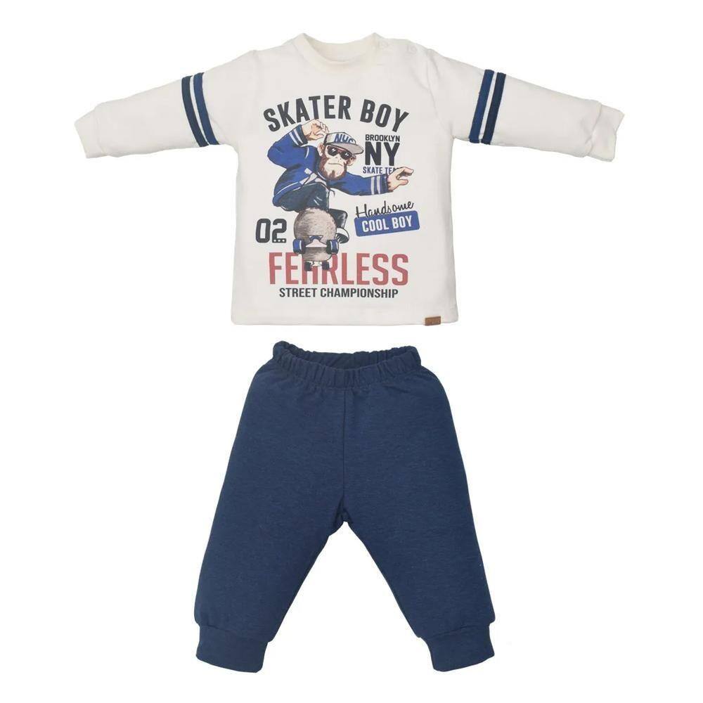 Conjunto Longo Comfort Skater Boy Upi Uli INV21 Marfim 9727