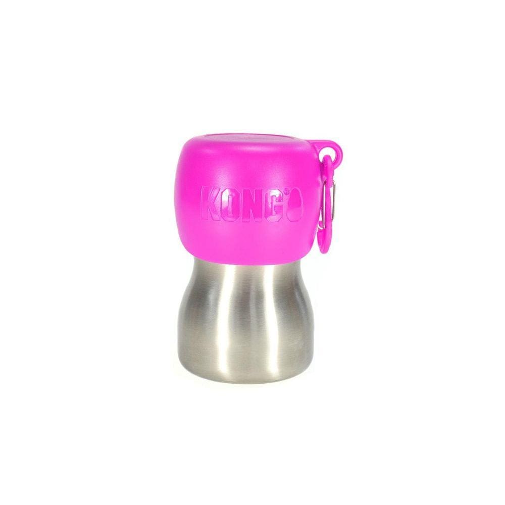 Squeeze De Aço Inoxidável Kong H2O 280Ml Rosa Para Cachorro