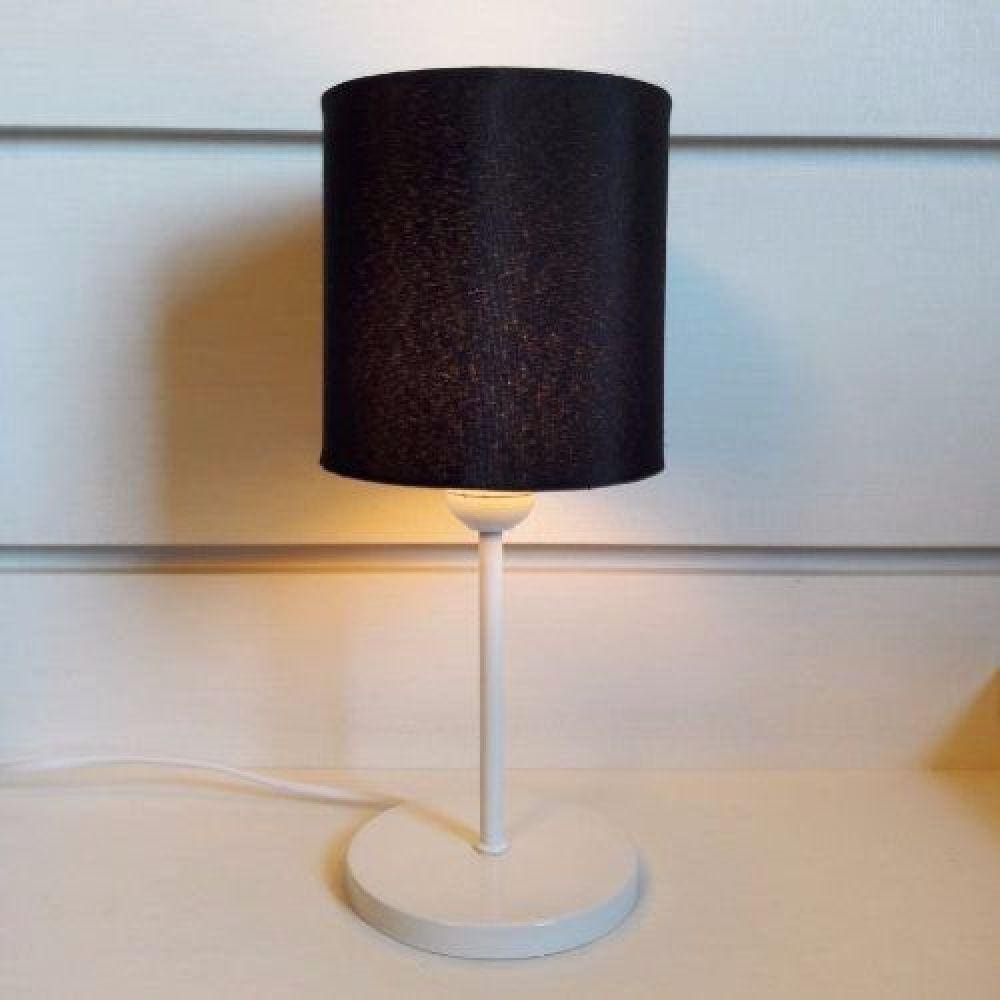 Abajur Cabeceira para Quarto Cilíndrico Bivolt Branco Preto