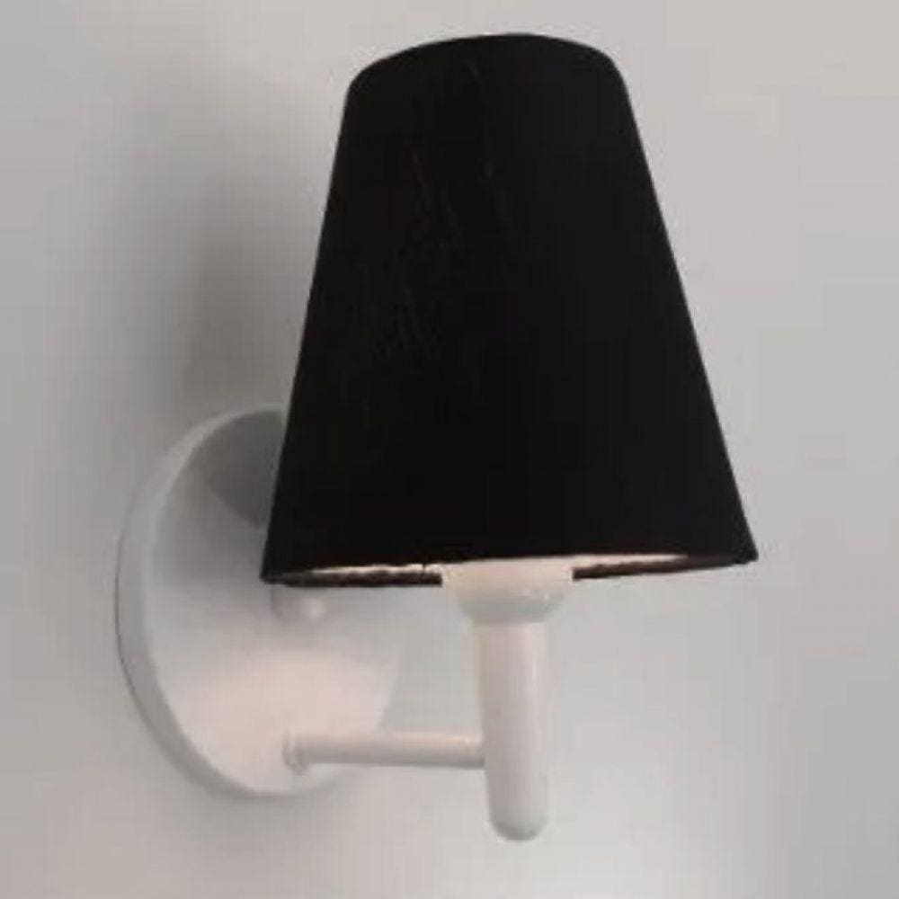 Arandela Cone Base Alumínio Tecido Vivare Iluminação Bivolt