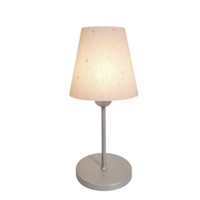 Abajur Cabeceira Cone Cúpula Tecido Bivolt Cinza Linho Bege