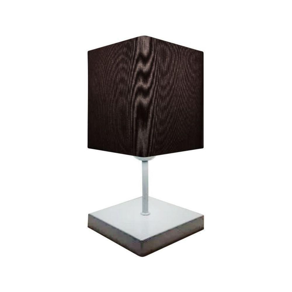 Abajur Cabeceira Quarto Quadrado Md-2008 Bivolt Branco Preto