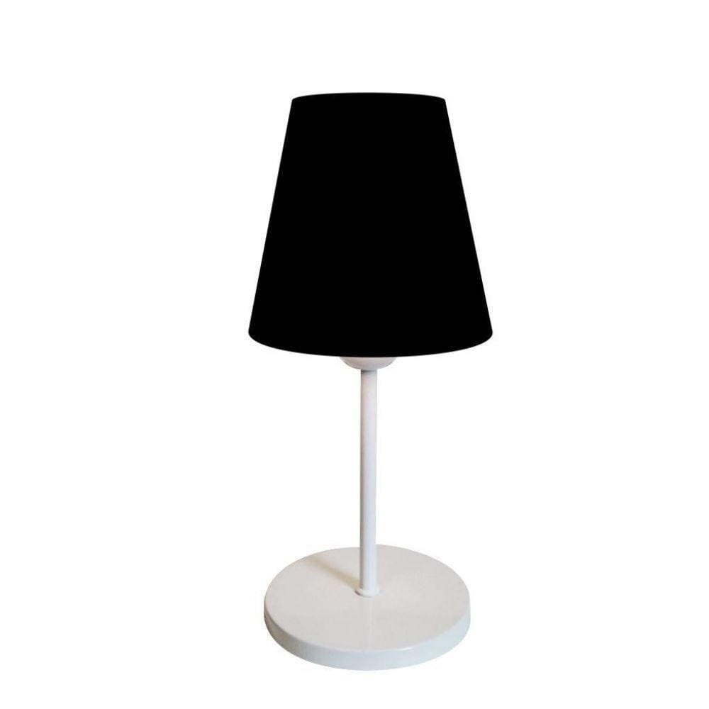 Abajur Cabeceira Quarto Cone Md-2005 Bivolt Branco Preto