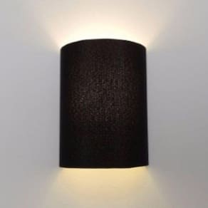 Arandela Meia Cana Retro Cúpula Tecido 25/18x10 Bivolt Preto
