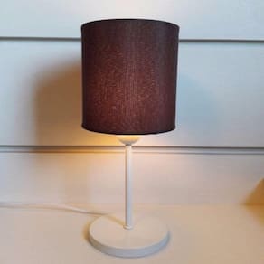 Abajur Cabeceira para Quarto Cilíndrico Bivolt Branco Café
