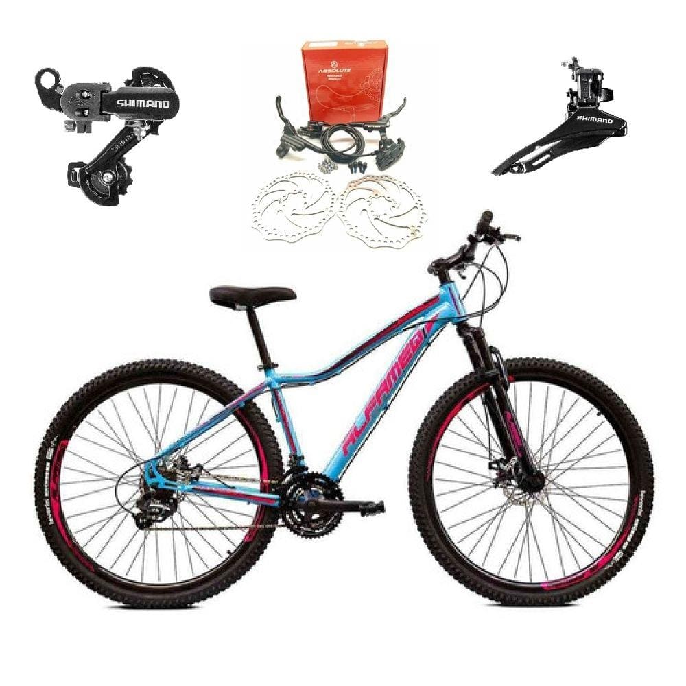 Bicicleta Aro 29 Feminina Alfameq Pandora 24v Câmbios Shimano Freios Hidráulicos Garfo com Suspensão